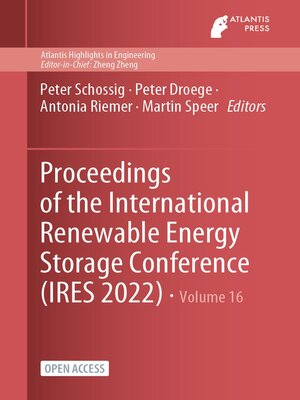 cover image of Proceedings of the International Renewable Energy Storage Conference (IRES 2022)